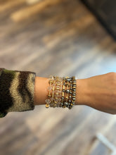 Load image into Gallery viewer, Multi Stranded Glass Bracelet in Clear &amp; Grey