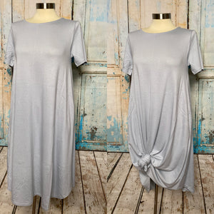 Grey Mist- Short Sleeve round neck swing dress