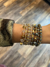 Load image into Gallery viewer, Multi Stranded Glass Bracelet in Clear &amp; Grey