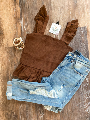 Brown Crochet smocked