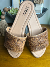 Load image into Gallery viewer, Myra tooled leather slip ons